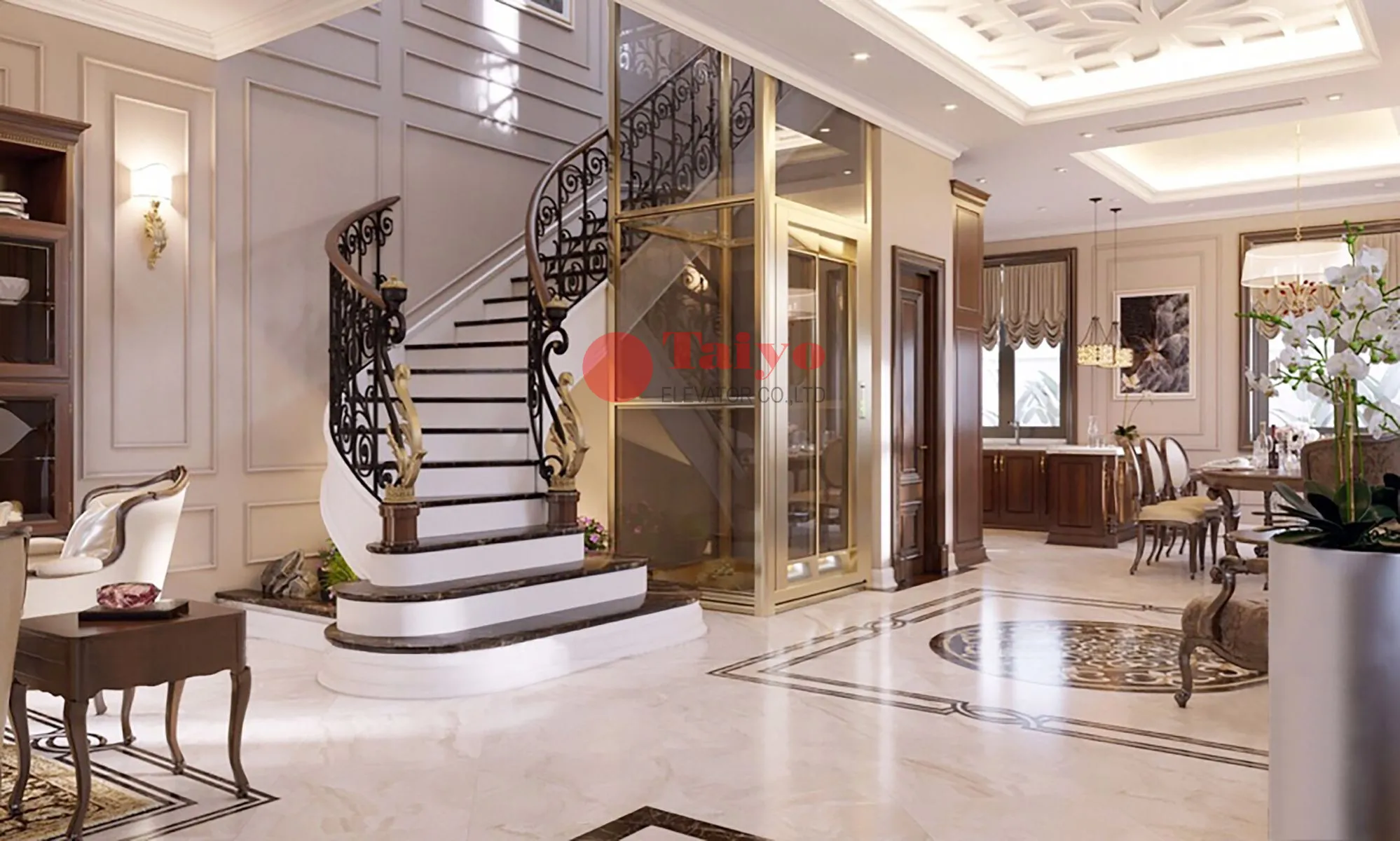 thang máy gia đình không hố pít tại Hà Nội được Taiyo Việt Nam thi công lắp đặt