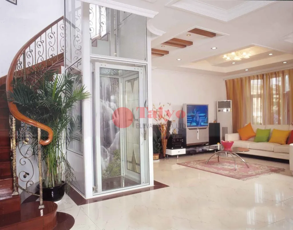Mẫu thang máy gia đình cải tạo tại quận Hoàng Mai do Taiyo thi công lắp đặt