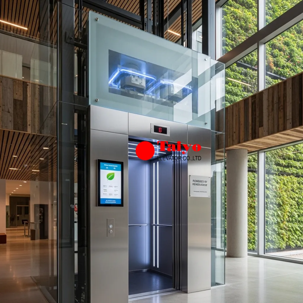 Hình ảnh thang máy xanh