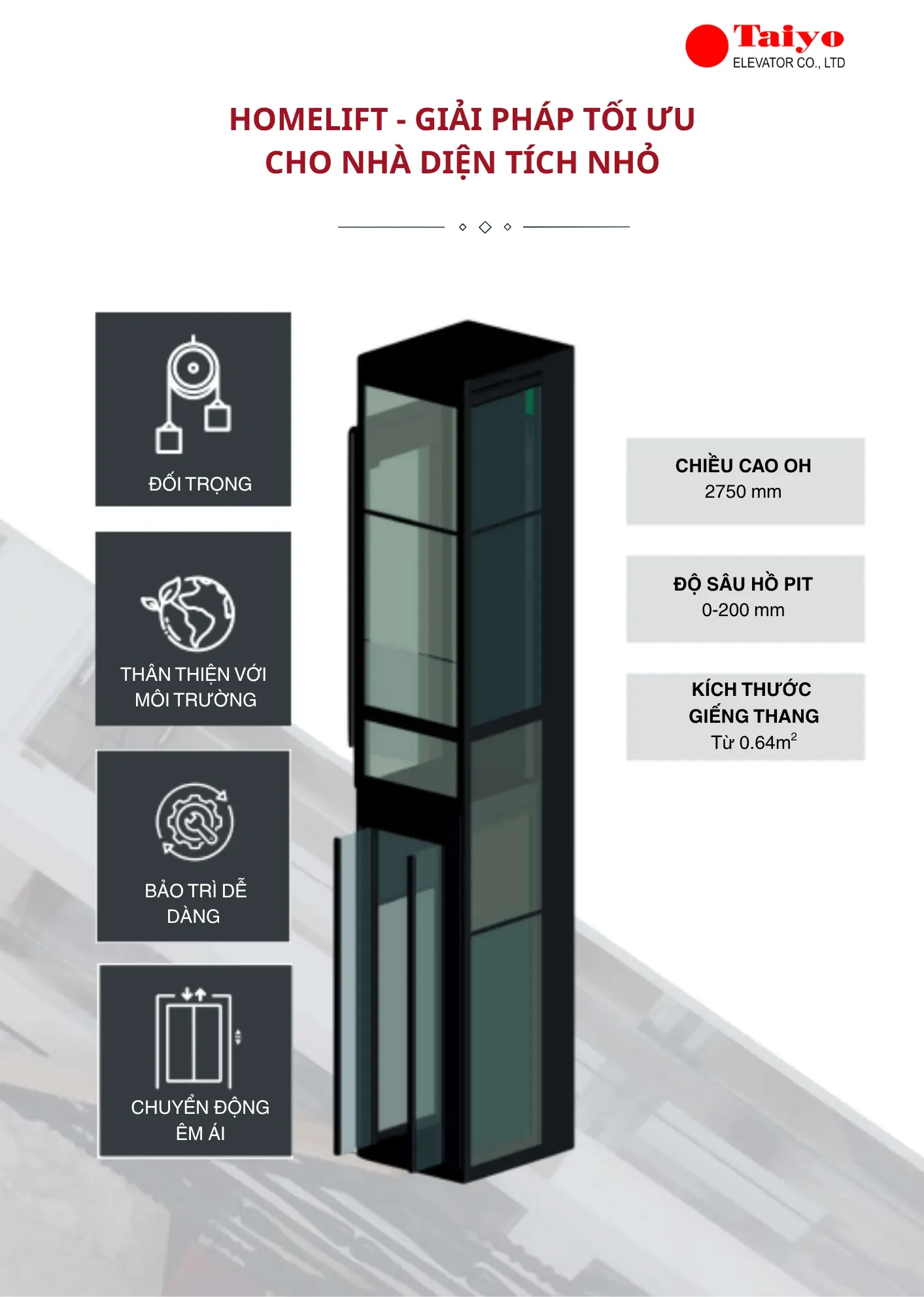 THANG MÁY MINI 250KG – 300KG CHO NHÀ SIÊU NHỎ